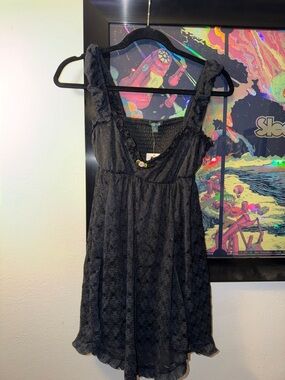 wild fable Black Lace Mini Dress